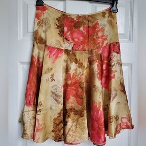 Galliano Silk Floral Skirt Size S Vintage Made In Italy